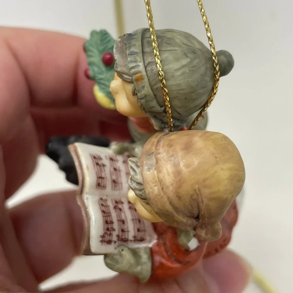 Goebel Hummel Christmas Ornament Carolers with Dog Porcelain Figurine 3 Inch
